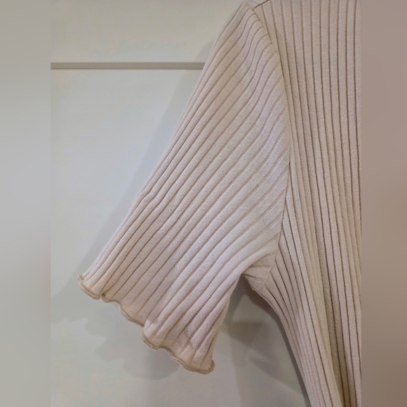 & Other Stories Cream Ribbed Wrap Robe - Picture 10 of 12